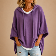 June Hooded Knit Poncho Jumper