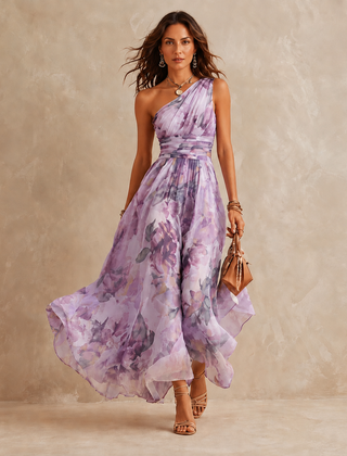 Geraldine One-Shoulder Floral Maxi Dress
