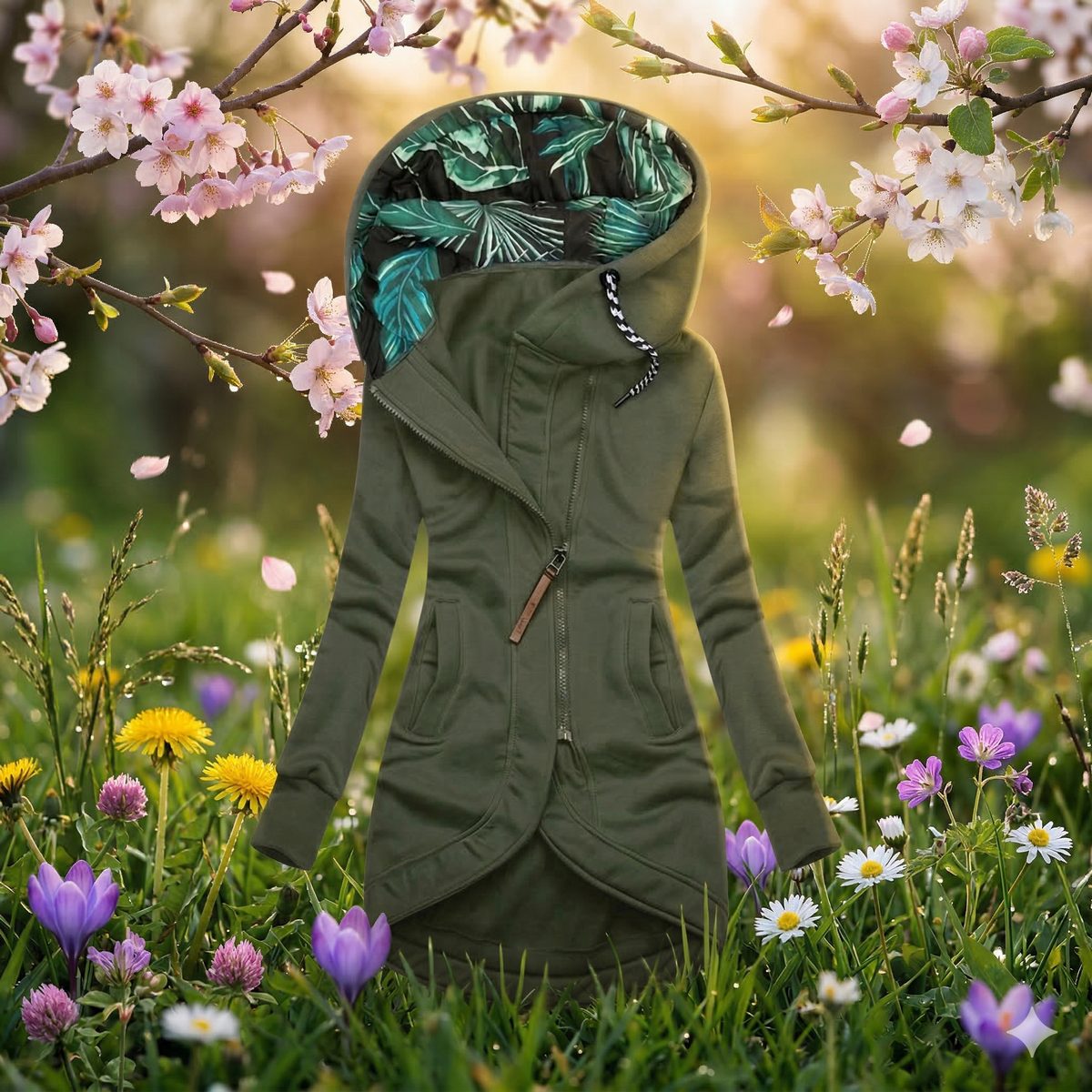 Harriet™ | Floral Lined Hooded Coat
