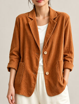 Dawn Relaxed Corduroy Blazer in Rust