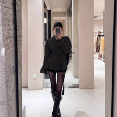 Roberta Short Double Breasted Belted Trench Coat