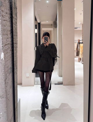 Roberta Short Double Breasted Belted Trench Coat