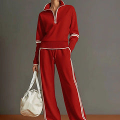 Rhona Half Zip Jumper and Wide Leg Trouser Set