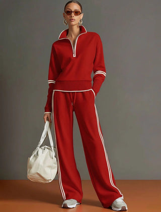Rhona Half Zip Jumper and Wide Leg Trouser Set