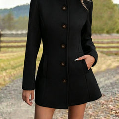 Kay Stand Collar Tailored Button Coat