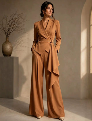 Ann | Wrap Blazer and Wide-Leg Trouser Suit