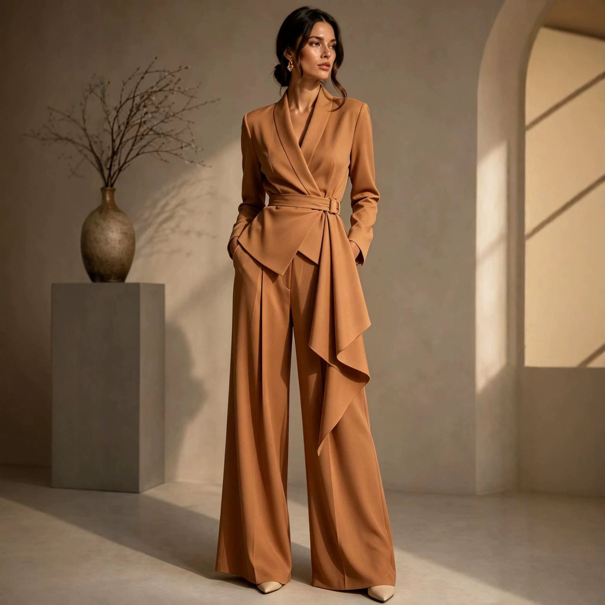Ann | Wrap Blazer and Wide-Leg Trouser Suit