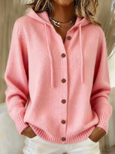 Bernice | Hooded Button-Front Knit Cardigan
