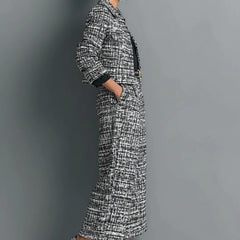 Lois | Tweed-Look Cropped Jacket and Wide-Leg Trouser Set