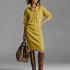 Deirdre | Polo Collar Knit Jumper Dress