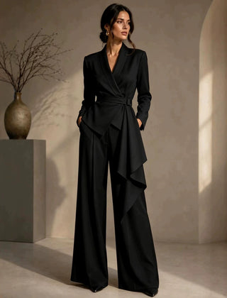 Ann | Wrap Blazer and Wide-Leg Trouser Suit