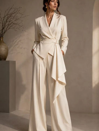 Ann | Wrap Blazer and Wide-Leg Trouser Suit
