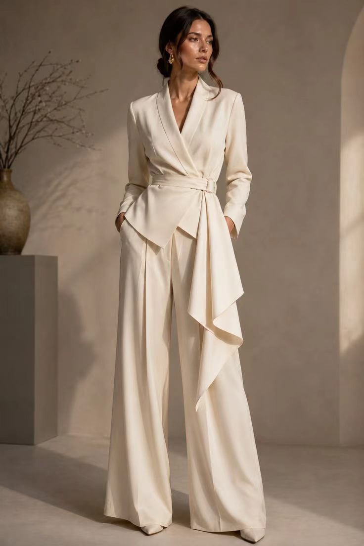 Ann | Wrap Blazer and Wide-Leg Trouser Suit