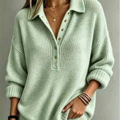 Sally | Polo Collar Button Knit Jumper