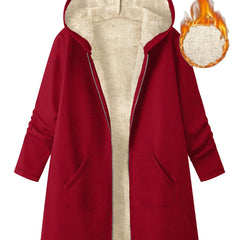 Carla Fleece Lined Hooded Longline Coat