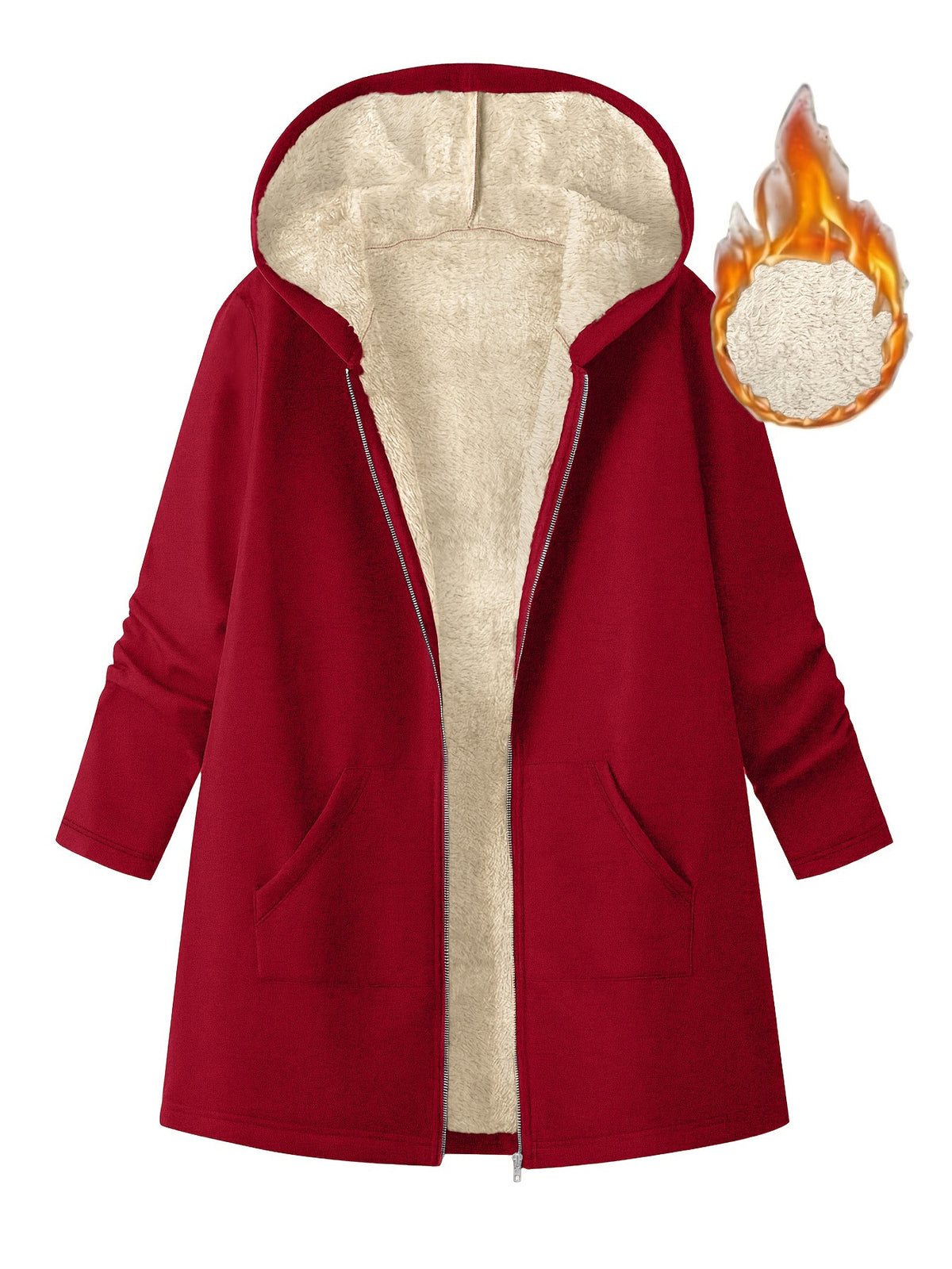 Carla Fleece Lined Hooded Longline Coat