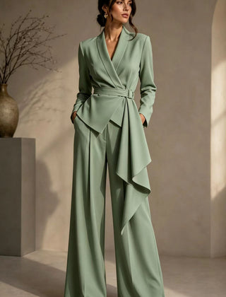 Ann | Wrap Blazer and Wide-Leg Trouser Suit