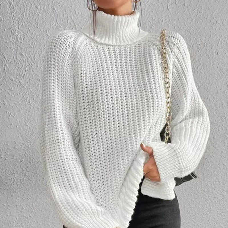 Shona Chunky Roll Neck Longline Jumper in White