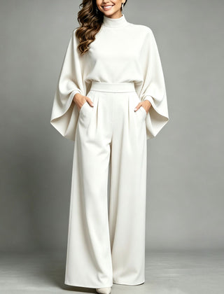 Miriam | High Neck Cape Sleeve Wide-Leg Set