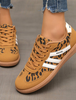 Ann Retro Stripe Suede-Look Trainers