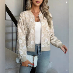 Hayley Floral Jacquard Bomber Jacket