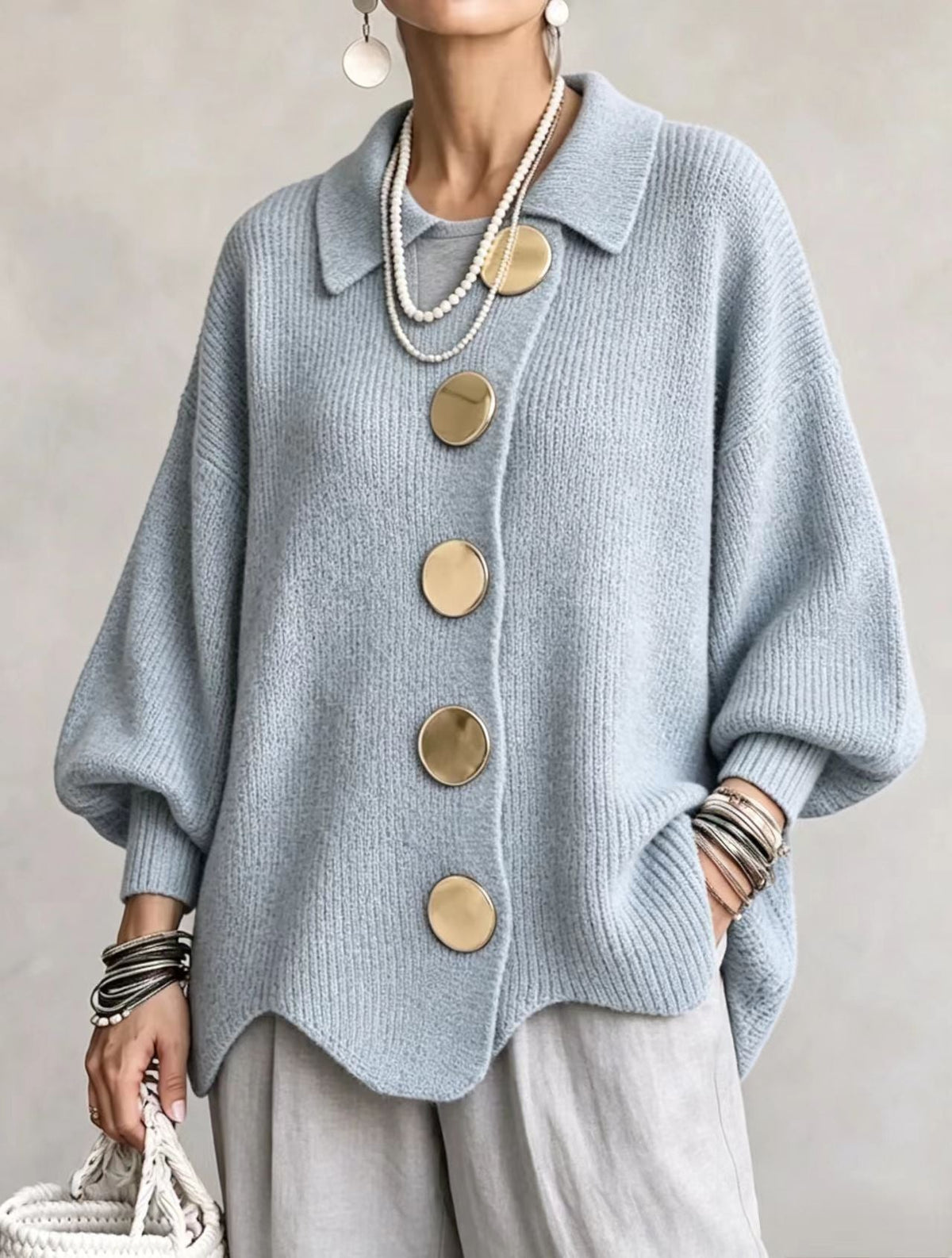 Eleanor™ | Graceful Statement Button Knit