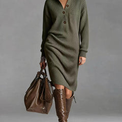 Deirdre | Polo Collar Knit Jumper Dress