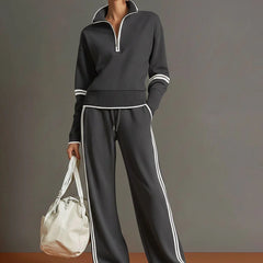 Rhona Half Zip Jumper and Wide Leg Trouser Set