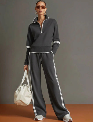 Rhona Half Zip Jumper and Wide Leg Trouser Set