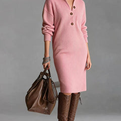 Deirdre | Polo Collar Knit Jumper Dress