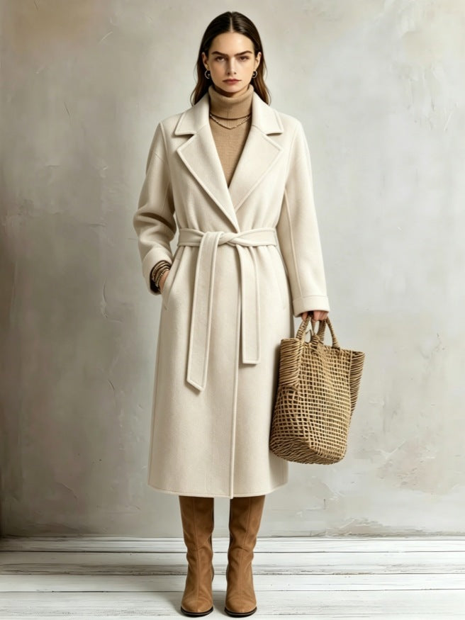 Gina Long Belted Wrap Coat
