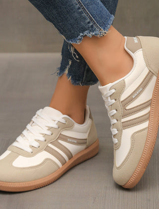 Ann Retro Stripe Suede-Look Trainers