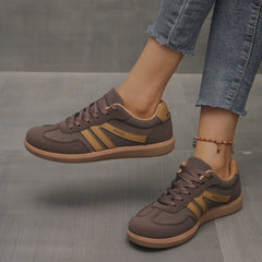 Ann Retro Stripe Suede-Look Trainers