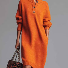 Deirdre | Polo Collar Knit Jumper Dress
