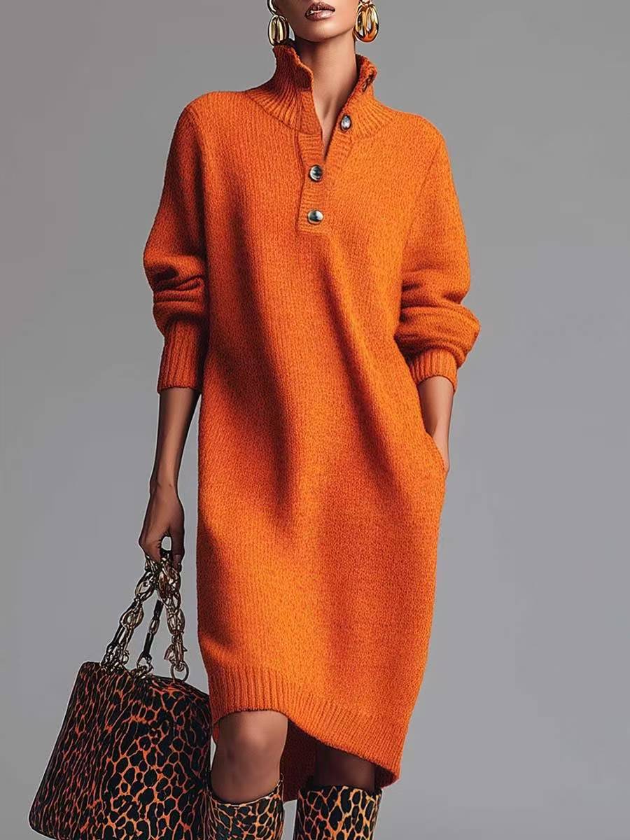 Deirdre | Polo Collar Knit Jumper Dress