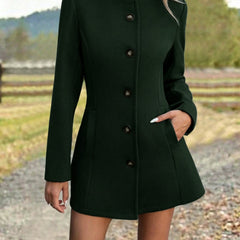 Kay Stand Collar Tailored Button Coat