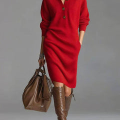 Deirdre | Polo Collar Knit Jumper Dress