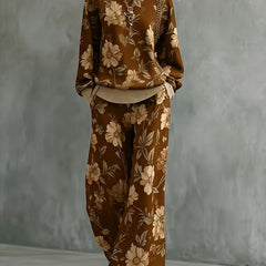 Hazel | Print Jumper and Wide-Leg Trouser Set