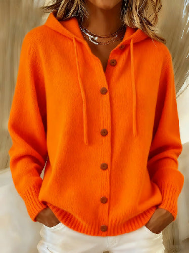 Bernice | Hooded Button-Front Knit Cardigan