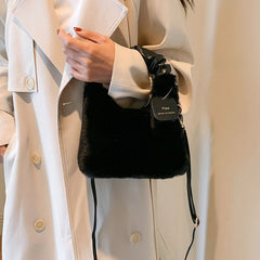 Debbie Faux Fur Shoulder Bag with Top Handle