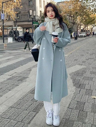 Collette Long Double Breasted Belted Coat