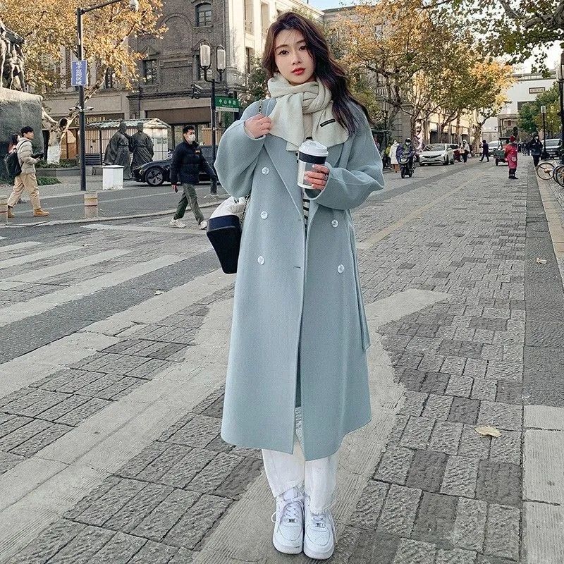Collette Long Double Breasted Belted Coat