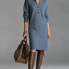 Deirdre | Polo Collar Knit Jumper Dress