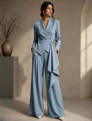 Ann | Wrap Blazer and Wide-Leg Trouser Suit