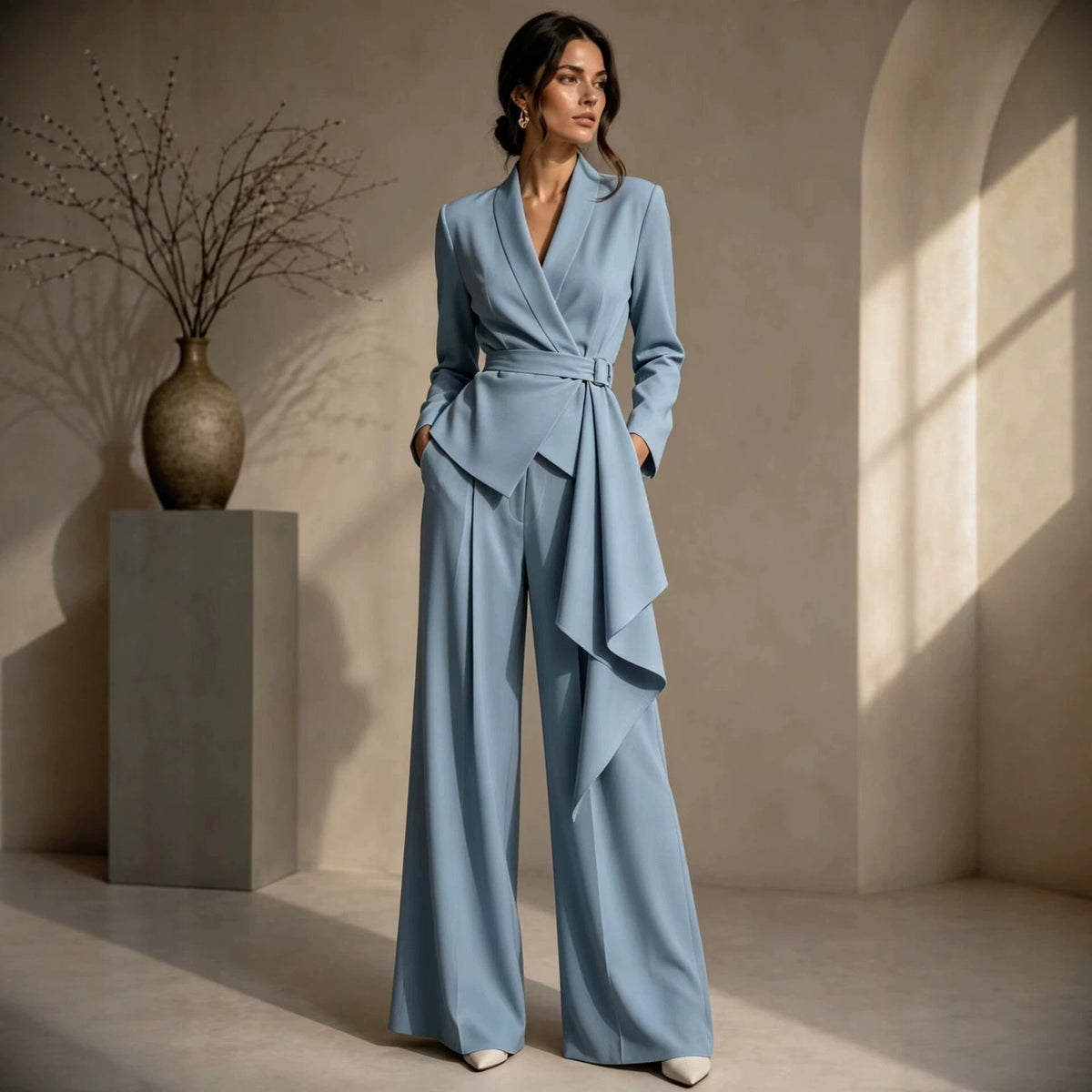 Ann | Wrap Blazer and Wide-Leg Trouser Suit