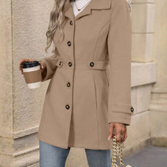 Jayne Tailored Wool Look Button Coat