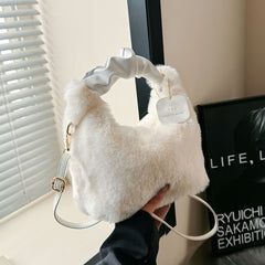 Debbie Faux Fur Shoulder Bag with Top Handle