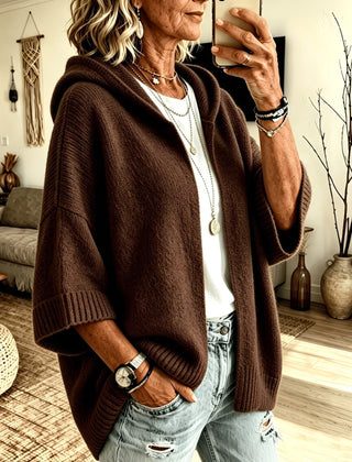 Jane Hooded Batwing Knit Cardigan