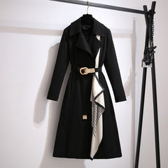 Ingrid Long Belted Trench Coat with Scarf