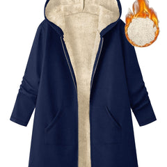 Carla Fleece Lined Hooded Longline Coat
